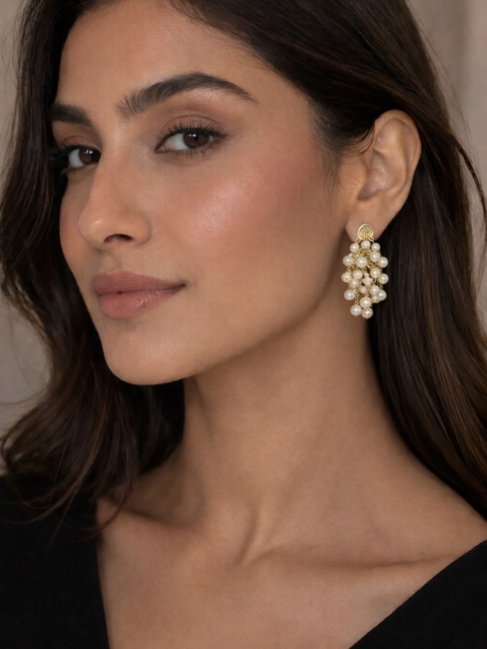 Vintage David Grau Faux Pearl Clip On Earrings